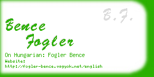 bence fogler business card